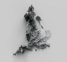 Reliefkarte des Vereinigten Königreichs. umliegendes Gebiet ausgegraut 3D-Darstellung foto