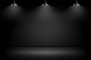 abstrakter Galeriehintergrund mit Beleuchtungslampe und leerem Raum f foto