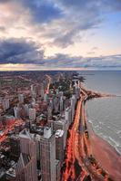 Blick auf das Seeufer von Chicago foto