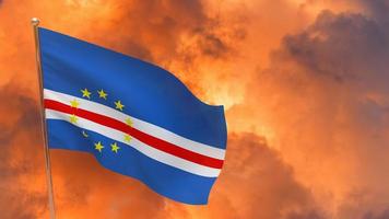 Kap-Verde-Flagge auf der Stange foto