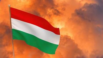 Ungarn-Flagge auf der Stange foto