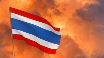 Thailand-Flagge auf der Stange foto