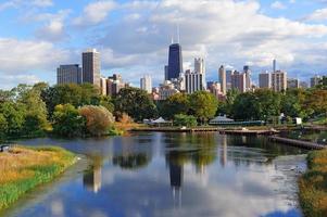 Blick auf die Skyline von Chicago foto