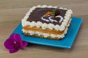 Kuchen mit Schokoladenglasur foto