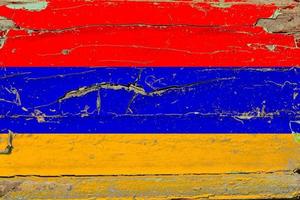 3D-Flagge Armeniens auf Holz foto