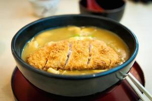 japanisches Curry Schweinekotelett Reis Tonkatsu foto