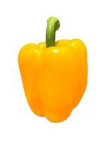 erfrischende gelbe Paprika in einem weißen Hintergrund