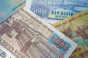 Hintergrund von Banknoten. vietnamesischer dong