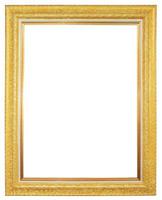 goldener farbiger Rahmen lokalisiert auf weißem Hintergrund foto