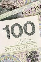 hundert zloty polnisches Geld Banknoten Hintergrund