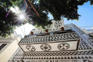 traditionelles haus in pyrgi, insel chios, griechenland foto
