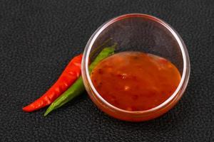 süße und scharfe Chilisauce foto