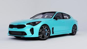 3D-Rendering Sport blaues Auto auf weißem bakcground.jpg foto