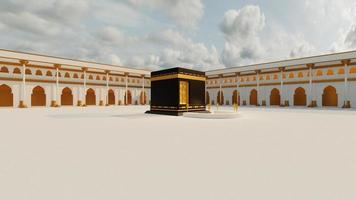 3D-Rendering Kaaba in Mekka-Stadt foto