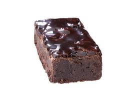 Schokoladen-Brownie isoliert auf weißem Hintergrund foto