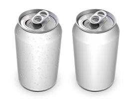 Aluminiumdosen auf weißem Hintergrund für Design foto
