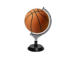 Globus Kugel Orb Basketballkonzepte auf weißem Hintergrund. Sportkonzepte foto