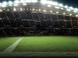 Stadion mit Fans am Abend vor dem Spiel foto