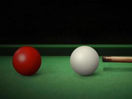 Snooker-Spieler, der einen Ball schlägt, geringe Schärfentiefe foto