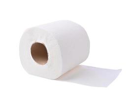 Toilettenpapier lokalisiert auf weißem Hintergrund foto