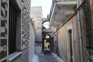 Traditionelle Straße in Pyrgi, Insel Chios, Griechenland foto