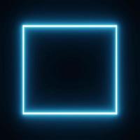 quadratischer rechteck-bilderrahmen mit blauton-neonfarben-bewegungsgrafik auf isoliertem schwarzem hintergrund. blaues Licht bewegt sich für Overlay-Element. 3D-Darstellungswiedergabe foto