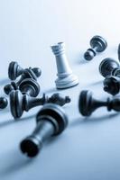 Schachfigur, Geschäftskonzeptstrategie, Führung, Team und Erfolg foto