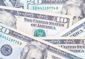 die Dollar-Banknoten für das Geschäfts- und Finanzkonzept foto