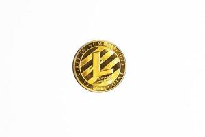 Kryptowährung Litecoin isoliert auf weißem Hintergrund foto