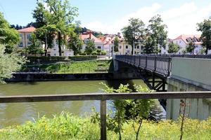 Der Fluss Ljubljanica fließt durch die slowenische Hauptstadt Ljubljana. foto