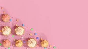 Cupcake auf Geburtstagshintergrund foto