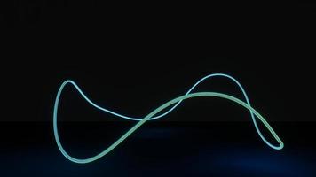 3D-Darstellung von Flash-Neon und Licht, die auf einer dunklen Szene leuchten. Geschwindigkeitslicht bewegte Linien. hohe schnelle Bewegungsunschärfe. Technologie Internet des zukünftigen Netzwerks. Science-Fiction über interstellare Reisen im Hyperraum. foto