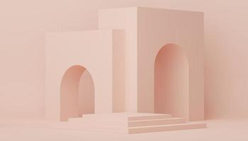 3D-Podium für Produkt- und Kosmetikpräsentationen. minimale szene für werbung. abstrakter, sauberer Hintergrund für Web-Banner und Mock-up. einfache geometrische Formen. foto