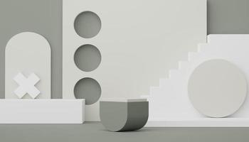 3D-Podium für Produkt- und Kosmetikpräsentationen. minimale szene für werbung. abstrakter, sauberer Hintergrund für Web-Banner und Mock-up. einfache geometrische Formen. foto