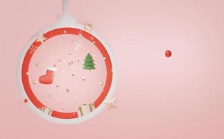 3D-Display-Szene für Produkt- und Kosmetikpräsentation mit Konzept der frohen Weihnachten und des guten Rutsch ins Neue Jahr. moderne geometrische. Plattform zum Mock-up und Anzeigen der Marke. foto