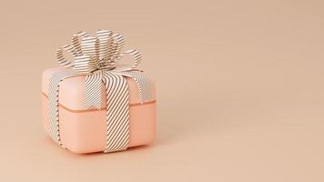 süße zartrosa Geschenkbox. 3D-Rendering foto