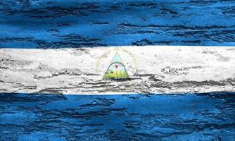 3d-illustration einer nicaragua-flagge - realistische wehende stoffflagge foto