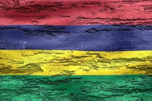 3d-illustration einer mauritius-flagge - realistische wehende stoffflagge foto