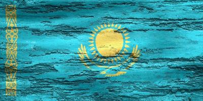 3D-Darstellung einer kasachischen Flagge - realistische wehende Stoffflagge foto