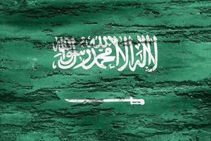 3D-Darstellung einer saudi-arabischen Flagge - realistische wehende Stoffflagge foto