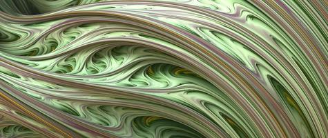 abstraktes computererzeugtes fraktales Design. 3D-Aliens-Illustration einer schönen unendlichen mathematischen Mandelbrot-Set-Fraktal-Grünwelle foto