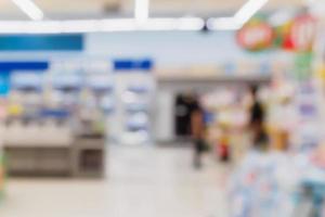 unscharfer hintergrund des supermarktgeschäfts foto