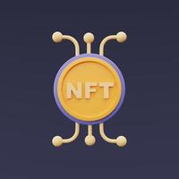 nft nonfungible tokens concept,crypto art,innovation technology,3d rendering. foto