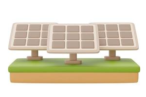 3D-Sonnenkollektoren, alternatives Stromkonzept, umweltfreundliche, saubere Energie, 3D-Rendering. foto