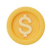 3D-Geldmünze, Finanzen und Investitionen, 3D-Rendering. foto