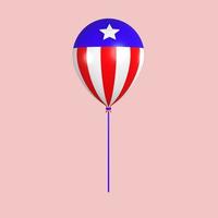 3D amerikanische Ballonillustration mit Stern foto