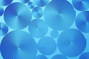 3D-Rendering abstraktes blaues rundes Fraktal, Portal. bunte runde spirale. foto