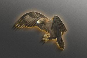 Adler im Flug. 3D-Rendering foto