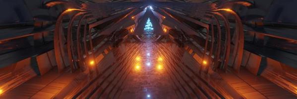 sci fi future fantasy alien planet große halle gebäude panorama hintergrund 3d-rendering foto