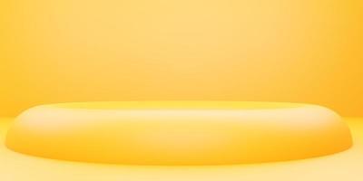 3D-Rendering von gelb-orangeem abstraktem geometrischem minimalem Hintergrund. Szene für Werbedesign, Kosmetikwerbung, Show, Technologie, Essen, Banner, Mode, Kind, Sommer. Illustration. Warenpräsentation foto